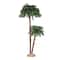 3.5ft. & 6ft. Pre-Lit Double Trunk Artificial Palm Tree, Multicolor LED Lights